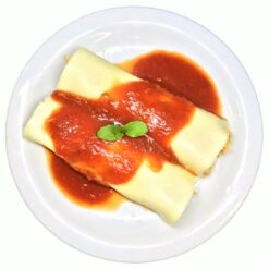 Canelones de ricota, espinaca y atún con salsa de verdeo Light