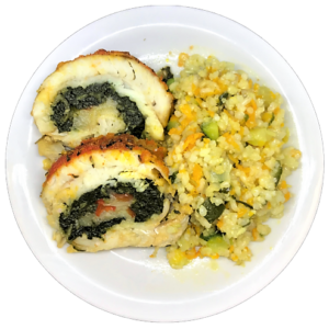 Roll de merluza con arroz light