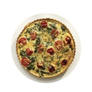 Tarta de brocoli y tomate cherry