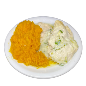 Suprema al verdeo con puré de calabaza light