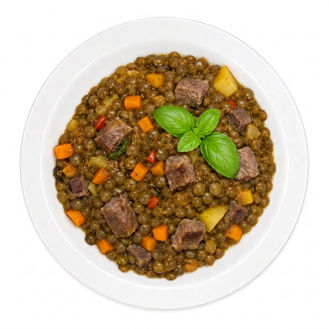 Guiso de lentejas con carne Fit