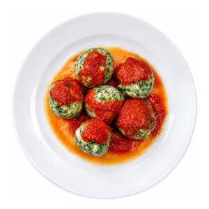 Malfati de ricota y espinacas con salsa rosa Fit
