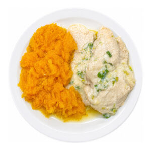 Suprema al verdeo con puré de calabaza fit