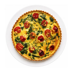 Tarta de brocoli y tomate cherry